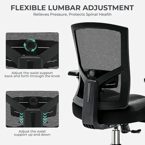 Miniatura 5 de Silla de oficina grande y alta de 500 libras, silla de escritorio ergonómica de malla de gran tamaño, silla de computadora de respaldo alto