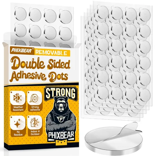 PHIXBEAR 360 puntos adhesivos de cinta de doble cara mejorados con lengüeta para tirar, masilla de montaje adhesiva extraíble, puntos sin rastro,