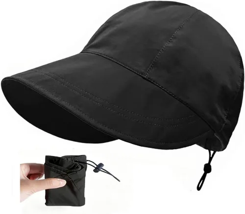 huablo UPF 50+ Womens Sun Hat Wide Brim Sun Hat UV Protection Hiking Fishing Hat Adjustable Head Circumference for Easy Carry Negro