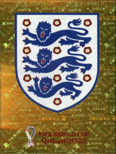 Adhesivo de fútbol de la Copa Mundial Panini 2022 #ENG2 con logotipo del equipo de Inglaterra Grupo B oficial de Qatar WC en bruto (NM o mejor),