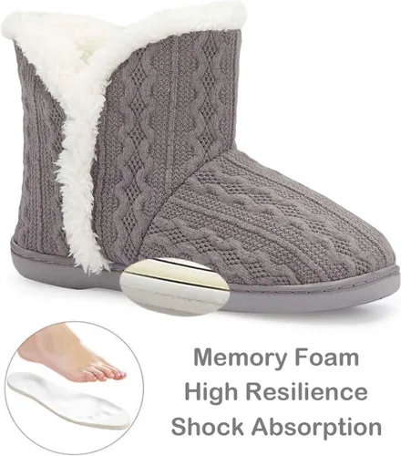 Miniatura 2 de pantuflas abrigadas de felpa, para interiores y exteriores, ideales para el invierno, para mujer, cómodas, botines