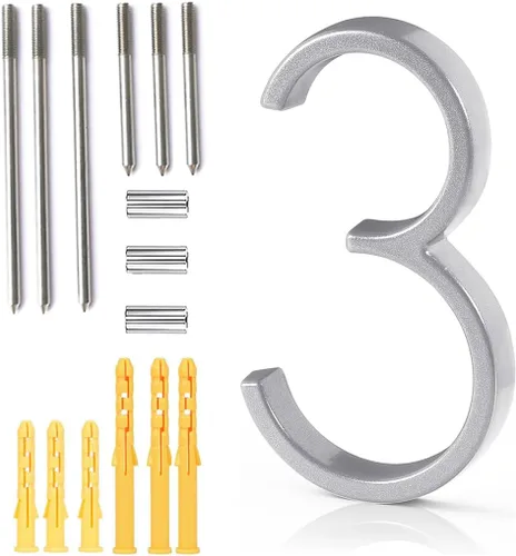 Miniatura 33 de Número de casa flotante de 5'', números de casa modernos - aleación de zinc, número de dirección de casa con exquisito proceso de dibujo - dorado