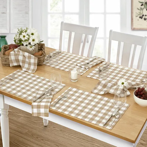 Miniatura 25 de Home Bargains Plus Country Rustic Buffalo - Juego de 4 manteles individuales de algodón a cuadros, color negro, a cuadros, de fácil cuidado