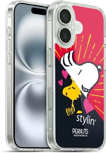 Miniatura 350 de Head Case Designs Funda de gel con licencia oficial de Peanuts Snoopy & Woodstock Halfs and Laughs [protección de grado militar] compatible