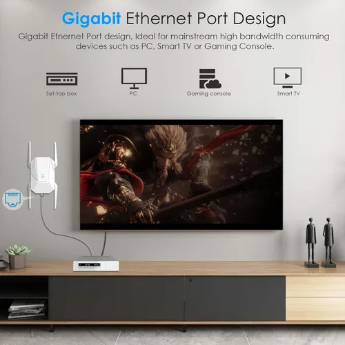 Miniatura 4 de Amplificador de señal WiFi 6 AX1800 2025 - Banda dual 2.4G/600Mbps y 5.8G/1200Mbps, extensor WiFi con puerto Gigabit, tecnología 802.11AX, repetidor