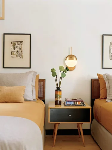 Miniatura 8 de Lámpara de pared moderna de mediados de siglo con interruptor, lámpara de pared dorada con acabado de latón, lámpara de pared con globo de vidrio