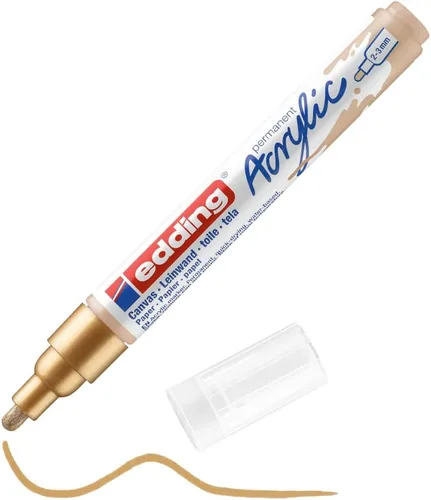 Miniatura 22 de edding 5100 Medium Grey-1 Punta redonda impermeable de 0.079-0.118 in, pintura acrílica para dibujar sobre lienzo, papel de arte y marcadores