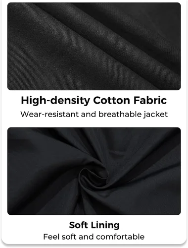 Miniatura 7 de WenVen Chaqueta casual de algodón de lona con capucha para hombre