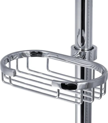 Miniatura 4 de PULSE ShowerSpas 1010-CH Barra deslizante ajustable para ducha de mano con cesta de alambre jabonera, cromo pulido