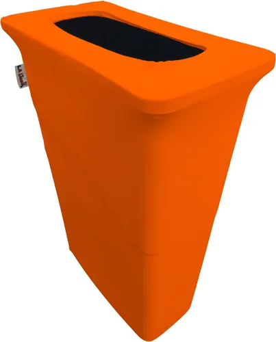 Miniatura 42 de LA Linen Cubierta para cubo de basura ajustable de elastano elástico de 32 galones, cubierta redonda para contenedor de residuos, decoración de Gris