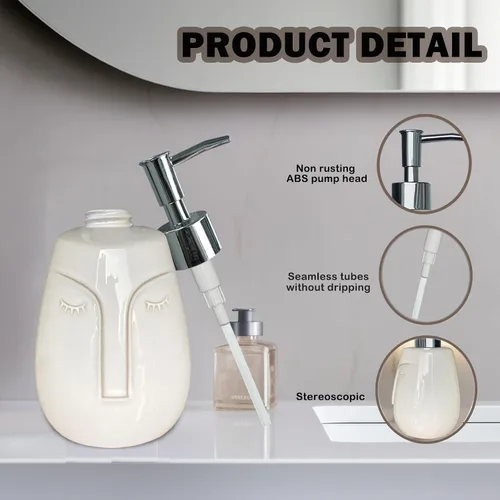 Miniatura 3 de Dispensador de jabón de loción para niña, dispensador de jabón líquido recargable para manos, dispensador de jabón de cocina premium (negro)