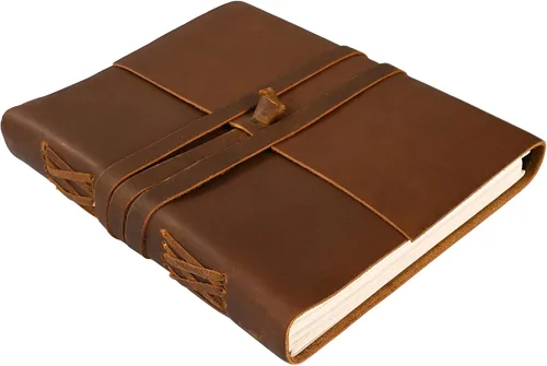 Miniatura 8 de Diario de dibujo de cuero, diario de viaje diario, antiguo hecho a mano vintage, cuaderno de escritura rústico, cuero de búfalo auténtico, papel