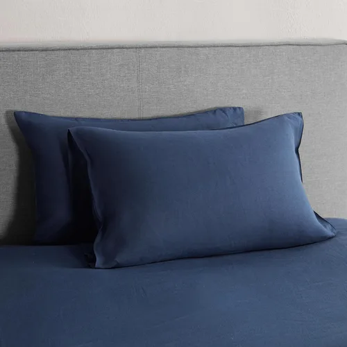 Miniatura 12 de DAPU - Fundas de almohada de lino puro (1 par), tejido de lino natural francés 100% (Queen, blanco)