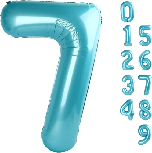 Miniatura 160 de Globos de números de 5 globos de 40 pulgadas, decoraciones de cumpleaños azules para niños y niñas, globos de números azul marino grandes