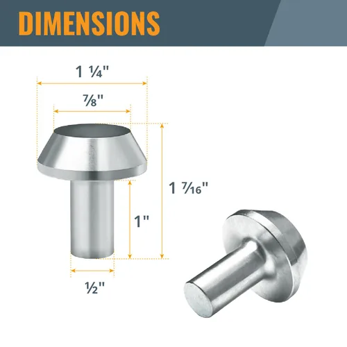 Miniatura 4 de POWERTEC Juego de pines y cono de centrado de subbase de enrutador con guía de centrado interior de 1/2" y 1/4" pulgadas y guía de centrado exterior