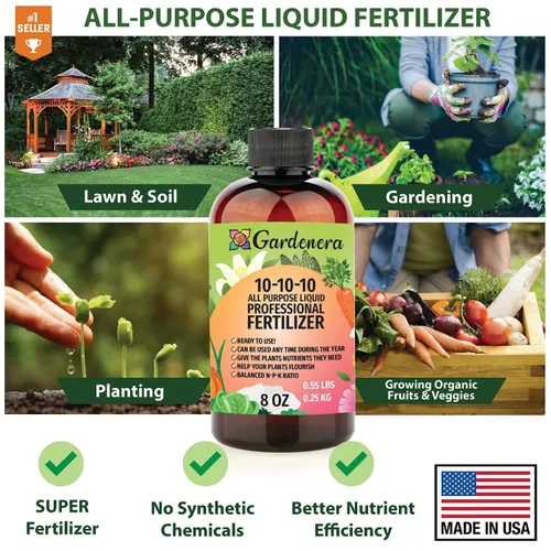Miniatura 7 de Gardenera Alimento líquido multiusos prémium 10-10-10 para plantas, concentrado de fertilizante de jardín de grado profesional para césped, árboles