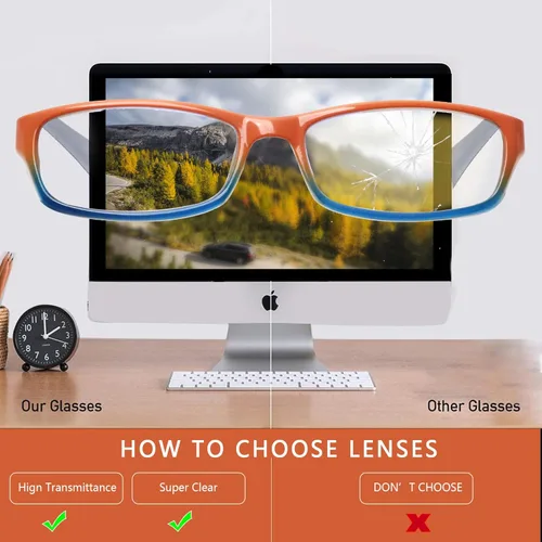 Miniatura 6 de Kerecsen - Lentes para computadora y lectura, para mujer, con bloqueo de luz azul, diseño moderno con estampados, ideales para lectura y uso diario