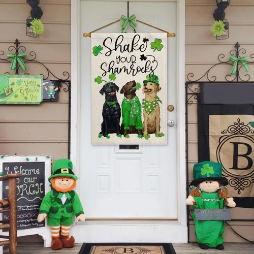 Miniatura 2 de AVOIN colorlife Shake Your Shamrocks - Bandera de casa del día de San Patricio, de 28 x 40 pulgadas, doble cara exterior, diseño de trébol
