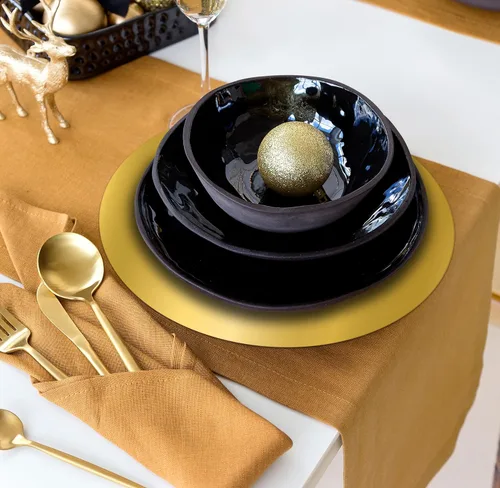 Miniatura 6 de Paquete de 50 platos de carga metálicos dorados, 13.5 pulgadas, redondos, desechables, para recepción de boda, decoración de mesa de fiesta