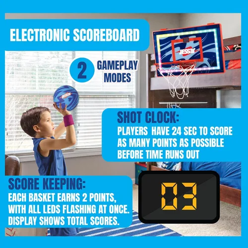 Miniatura 3 de Aro de Baloncesto Mini Oficial de Techo Jesser con (2) Bolas Exclusivas Divertido Juego de Interior para Todas las Edades 6+