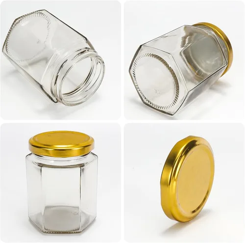 Miniatura 3 de Mini tarros de miel de 1.5 onzas, paquete de 48 tarros hexagonales de vidrio con tapas doradas para recuerdos de boda, recuerdos de fiesta