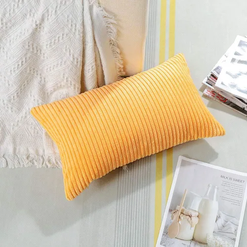 Miniatura 129 de Artscope Fundas de Almohada de Pana a Rayas Acogedoras Súper Suaves Decorativas Cuadradas Fundas de Cojín para Sofá Sillón Dormitorio Decoración