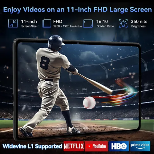 Miniatura 3 de Tablet 2026 Android 16 Tablet with Gemini AI 3.5, 11 Inch FHD Display, 24GB RAM 128GB ROM/2TB TF, T7250 CPU + 13MP Camera, 8000mAh, Widevine L1