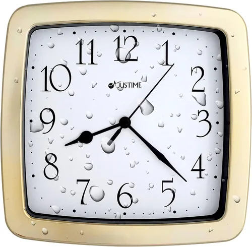 Miniatura 6 de JUSTIME Reloj de pared cuadrado resistente al agua de 8.5 pulgadas para baño, cocina, barco, caravana, silencioso, sin tictac, funciona