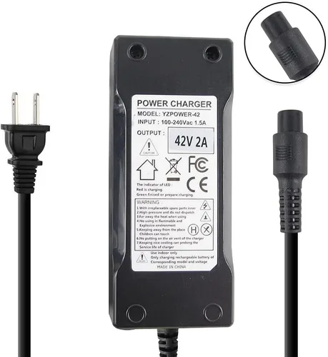 Miniatura 3 de Cargador adaptador de batería de litio de 42V 2A con fuente de alimentación de conector en línea de 3 clavijas para batería de litio 42V