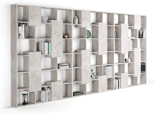 Miniatura 22 de Mobili Fiver, Iacopo XS Estantería con puertas de panel (63.31 x 31.5 pulgadas), color negro Ashwood, Made in Italy