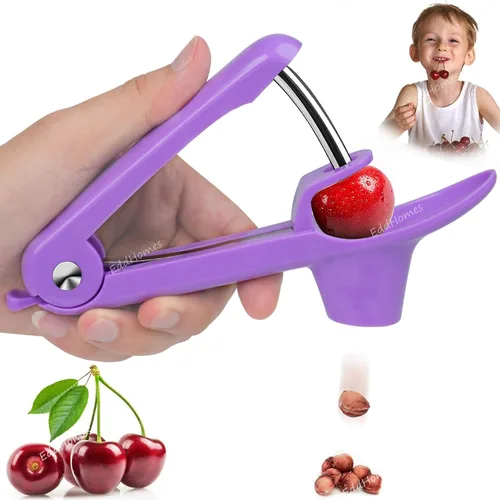 Miniatura 7 de Removedor de pozos de cerezas, herramienta de eliminación de múltiples núcleos de cereza con diseño de bloqueo que ahorra espacio, removedor