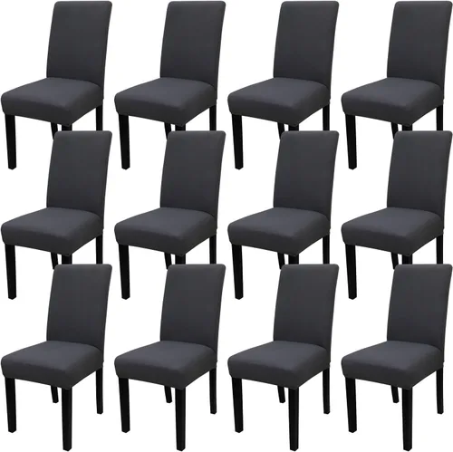 Miniatura 100 de JQinHome Juego de 8 fundas para sillas de comedor, fundas de alta elasticidad extraíbles y lavables, fundas protectoras de asiento para silla