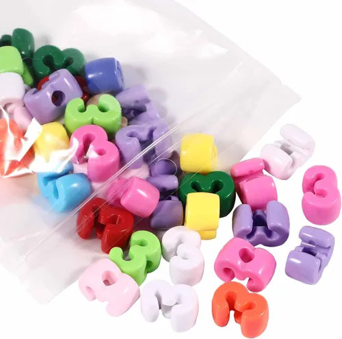 Miniatura 10 de 40 cuentas de letras 3D focales acrílicas sueltas para hacer joyas, pulseras, collares, llavero, bolsa de teléfono, cadena, llaveros (letras mixtas)