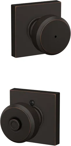 Miniatura 72 de SCHLAGE F51A BWE 622 - Pomo de puerta Bowery, cerradura de entrada con llave, color negro mate Mate negro