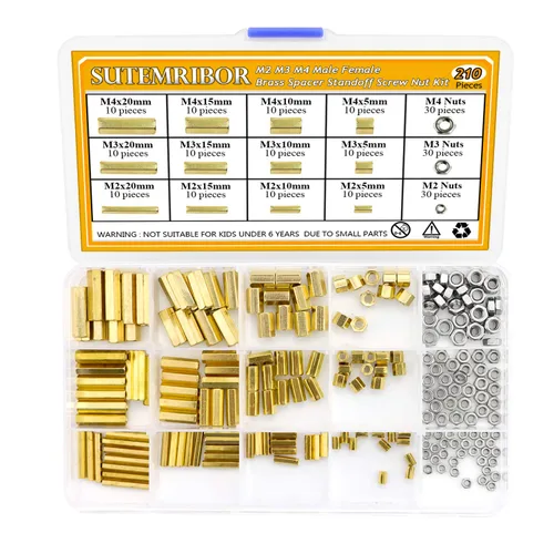 Miniatura 2 de 420PCS M2 M3 M4 Macho Hembra Hex Latón Espaciador Separador Tornillo Tuerca Surtido Kit