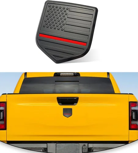 Miniatura 9 de Emblema de bandera estadounidense compatible con Ram 1500, 2500, 3500, 2009-2018 (negro)