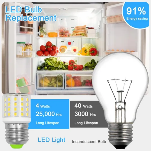 Miniatura 3 de ZHENMING Bombillas LED AC 100-265V 3.5W para refrigerador KEI D34L, 4 W, repuesto 40 W, 5304511738, bombilla de nevera para Frigidaire Kenmore KEL