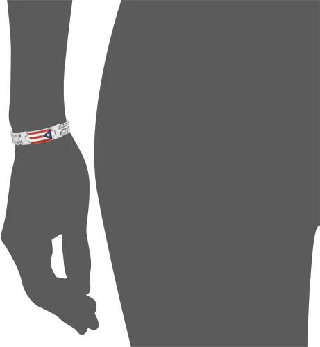 Miniatura 6 de My Daily Styles Pulsera de eslabones de acero inoxidable con bandera de Puerto Rico para hombre, diseño elegante, para él, 8.5 pulgadas de longitud