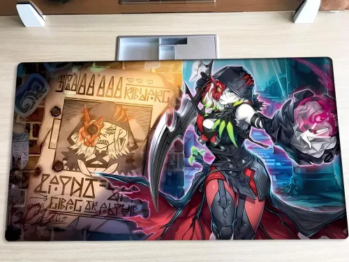 Nueva Alfombrilla de Juego Mlikemat Diabellestarr La Bruja Oscura TCG CCG OCG para Juego de Cartas Coleccionables con Zonas + Bolsa Gratis