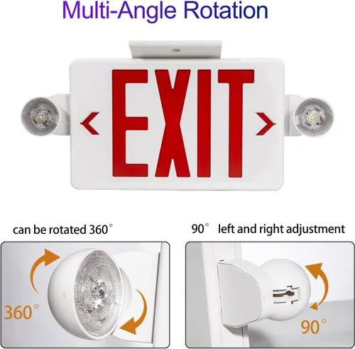 Miniatura 4 de CM MZY Señal de salida LED con luces de emergencia, luz de señal de salida con batería de respaldo, luces de emergencia de letra roja con dos Rojo