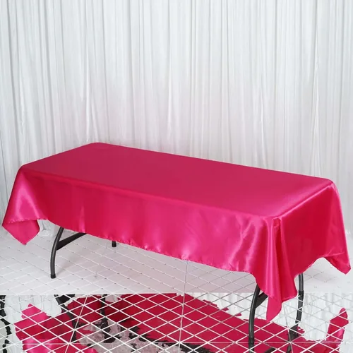 Miniatura 15 de Efavormart - Mantel rectangular de satén, 90 x 132 pulgadas, suave, oblongo, lavable, mantel decorativo de tela sedosa para bodas, fiestas, Plata