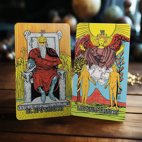 Miniatura 9 de Cartas del tarot originales en español, baraja de 78 cartas, baraja española de tamaño de bolsillo (4.13 x 2.3 pulgadas), cartas de adivinación