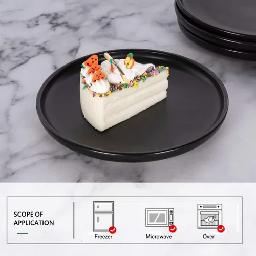 Miniatura 3 de Platos pequeños de 6 pulgadas para aperitivos de porcelana mate, elegantes platos redondos de tamaño mini para postre, ensalada, aperitivos, juego