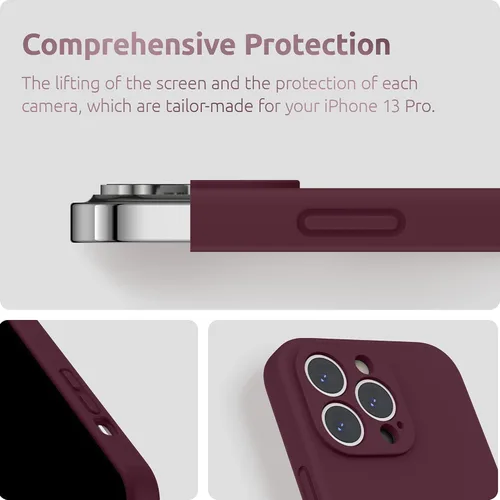 Miniatura 4 de SURPHY Funda para iPhone 13 Pro con protector de pantalla, Fundas de silicona líquida para iPhone 13 Pro