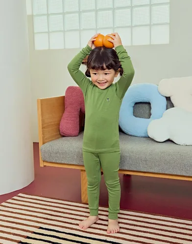 Miniatura 2 de moimoln Pijama de algodón suave y liso de manga larga para bebés y niños, 6 meses a 5 años