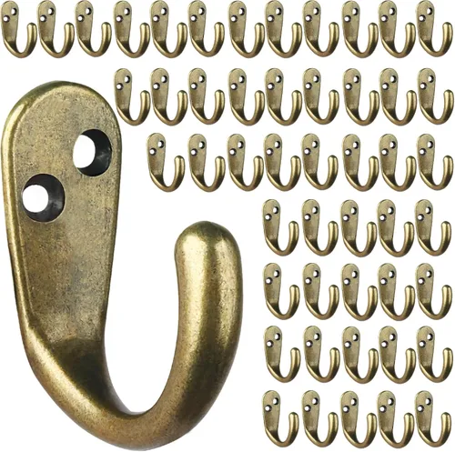 Miniatura 13 de IBosins 15 ganchos para abrigos montados en la pared, gancho único para batas para colgar toallas con 30 tornillos para bolsos, sombrero, gorra
