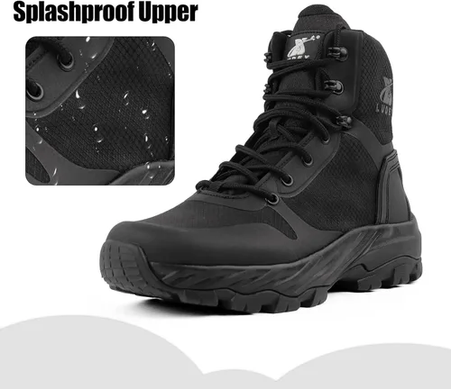 Miniatura 3 de Botas militares tácticas ligeras para hombre, cómodas, transpirables, duraderas, con cremallera lateral YKK, antideslizantes, botas de combate