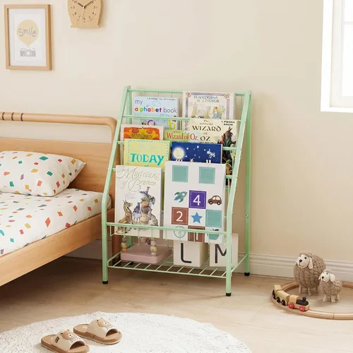 Miniatura 5 de JAQ Kids Bookshelf for Toddlers, 4-Tier Forward Facing Book Display Shelf for Nursery, Playroom & Classroom, Easy Assembly Sling Bookshelf for Small