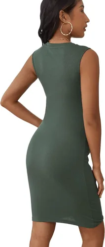 Miniatura 2 de Verdusa Vestido de maternidad para mujer, sin mangas, ajustado, tipo lápiz, sin mangas