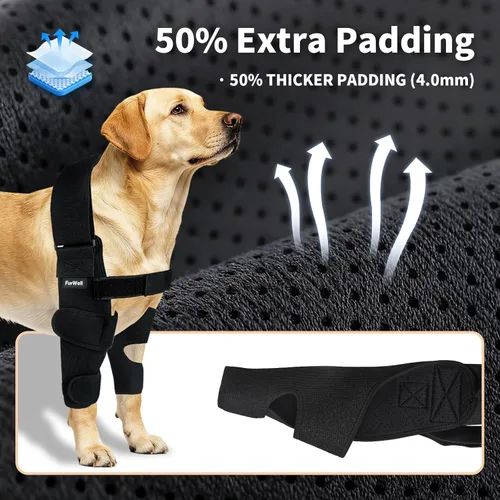Miniatura 3 de Protector de codo para perro con correa de pecho desacoplada, transpirable, resistente a la abrasión, soporte de codo ajustable para higroma